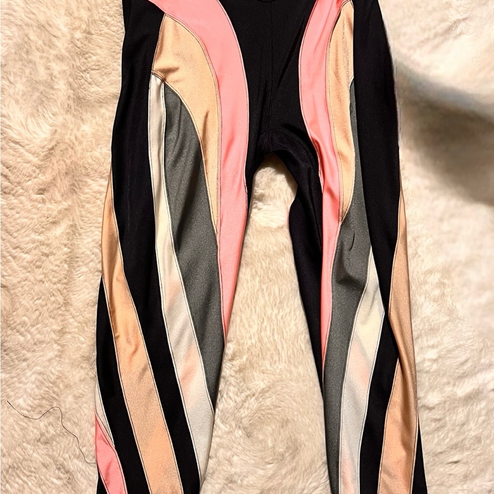 Thierry Mugler Black and Pink Leggings